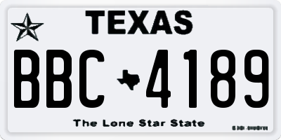 TX license plate BBC4189