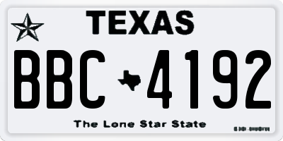 TX license plate BBC4192