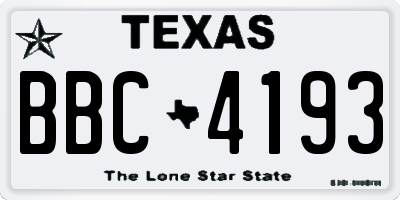 TX license plate BBC4193