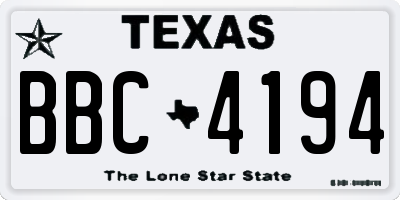 TX license plate BBC4194