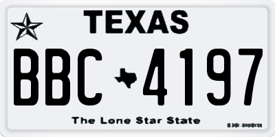 TX license plate BBC4197