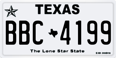 TX license plate BBC4199