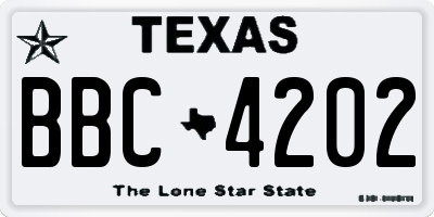 TX license plate BBC4202