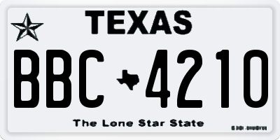 TX license plate BBC4210