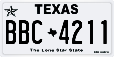 TX license plate BBC4211