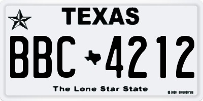 TX license plate BBC4212