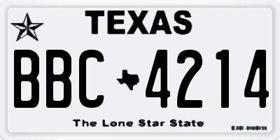 TX license plate BBC4214