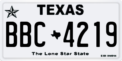 TX license plate BBC4219