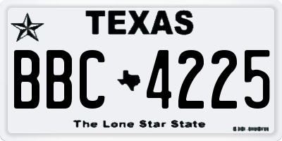 TX license plate BBC4225
