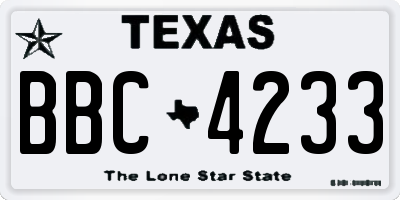 TX license plate BBC4233