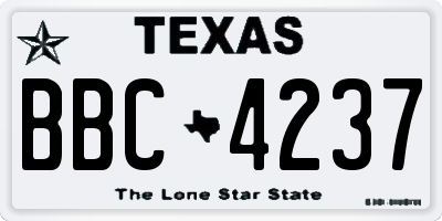 TX license plate BBC4237