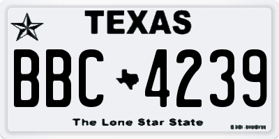 TX license plate BBC4239