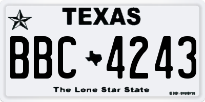 TX license plate BBC4243