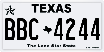 TX license plate BBC4244