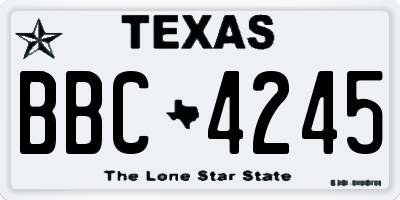 TX license plate BBC4245