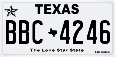 TX license plate BBC4246