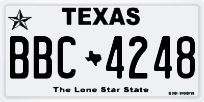 TX license plate BBC4248