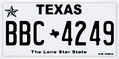 TX license plate BBC4249