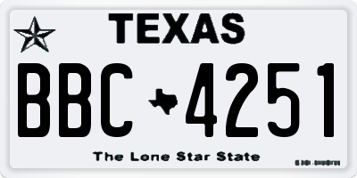 TX license plate BBC4251