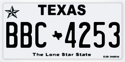 TX license plate BBC4253