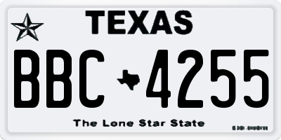 TX license plate BBC4255
