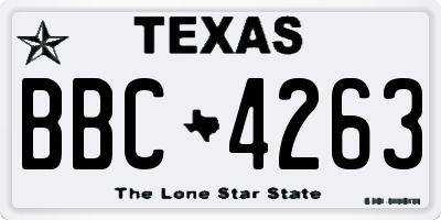 TX license plate BBC4263