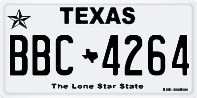 TX license plate BBC4264