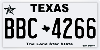 TX license plate BBC4266