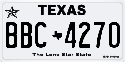 TX license plate BBC4270