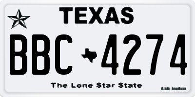 TX license plate BBC4274