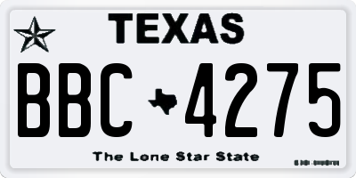 TX license plate BBC4275