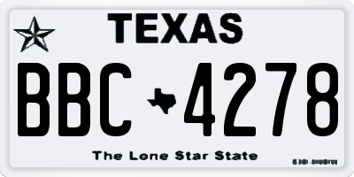 TX license plate BBC4278