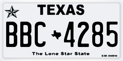 TX license plate BBC4285