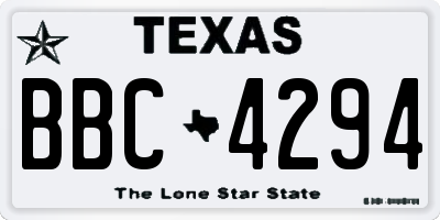 TX license plate BBC4294