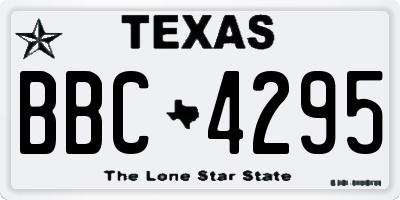 TX license plate BBC4295