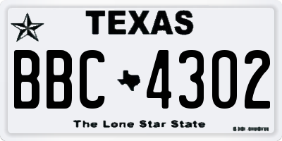 TX license plate BBC4302