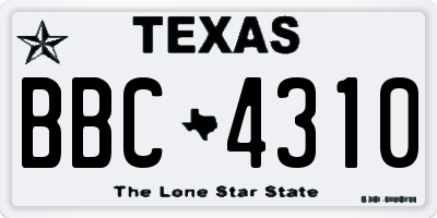 TX license plate BBC4310