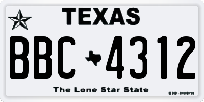 TX license plate BBC4312