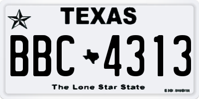 TX license plate BBC4313