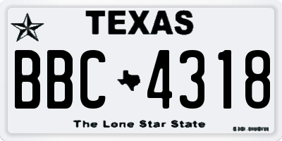 TX license plate BBC4318