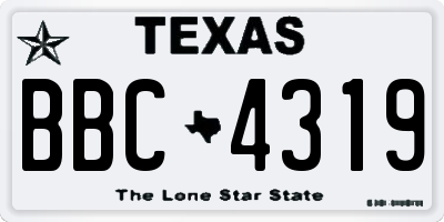 TX license plate BBC4319