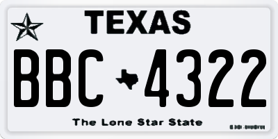 TX license plate BBC4322