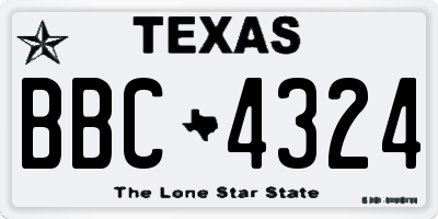 TX license plate BBC4324