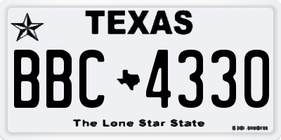 TX license plate BBC4330