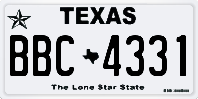 TX license plate BBC4331