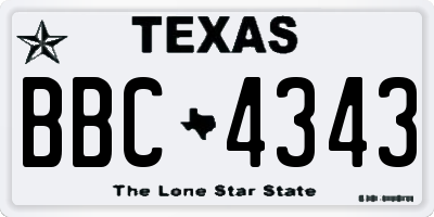 TX license plate BBC4343