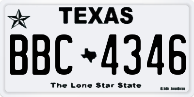 TX license plate BBC4346