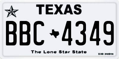 TX license plate BBC4349