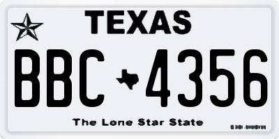 TX license plate BBC4356
