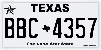 TX license plate BBC4357